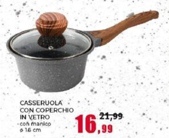 Happy Casa CASSERUOLA CON COPERCHIO IN VETRO Ø 16 cm offerta