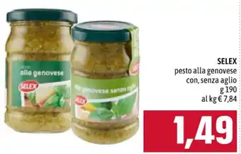 Famila SELEX pesto alla genovese con, senza aglio g 190 offerta
