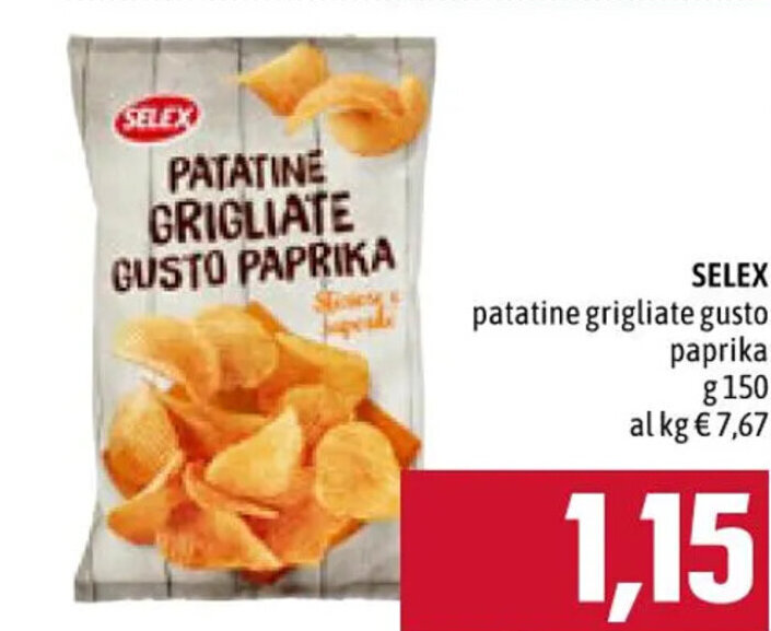 Famila SELEX patatine grigliate gusto paprika g 150 offerta