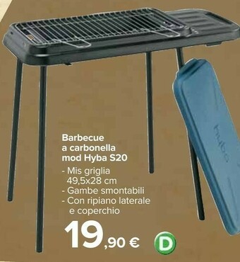 Carrefour Hyba Barbecue A Carbonella S20 offerta