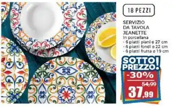 Happy Casa SERVIZIO DA TAVOLA JEANETTE - 6 piatti piani Ø 27 cm offerta
