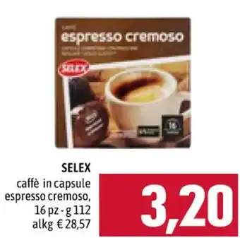 Famila SELEX caffè in capsule espresso cremoso, 16 pz-g 112 offerta