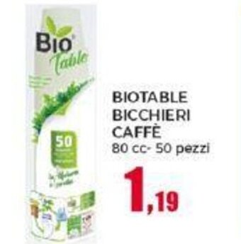 Happy Casa BIOTABLE BICCHIERI CAFFÈ 80 cc-50 pezzi offerta