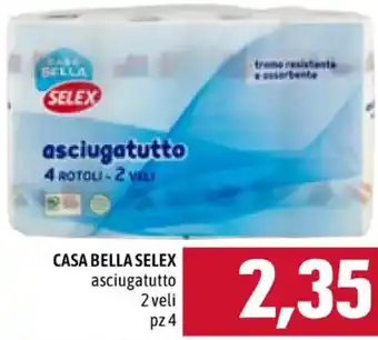 Famila CASA BELLA SELEX asciugatutto 2 veli pz 4 offerta