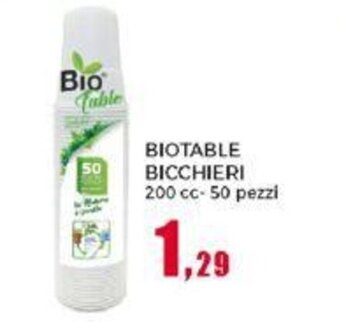 Happy Casa BIOTABLE BICCHIERI 200 cc-50 pezzi offerta