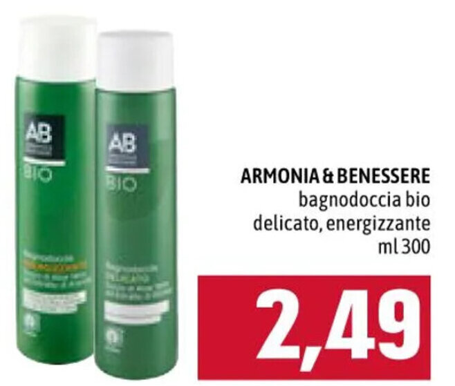 Famila ARMONIA & BENESSERE bagnodoccia bio delicato, energizzante ml 1300 offerta