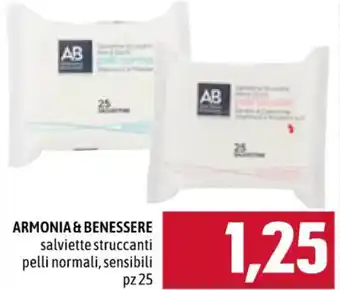 Famila ARMONIA & BENESSERE salviette struccanti pelli normali, sensibili pz 25 offerta