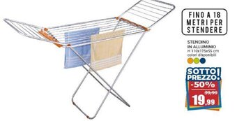 Happy Casa STENDINO IN ALLUMINIO H 110x175x55 cm offerta