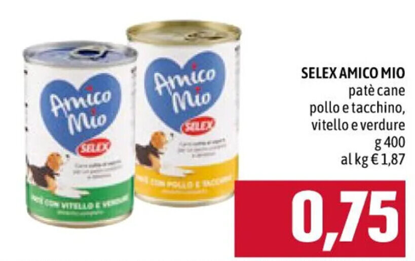 Famila SELEX AMICO MIO patè cane g 400 offerta