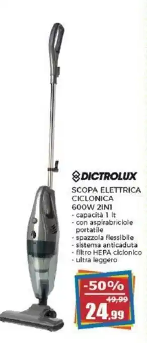 600W 2IN1 DICTROLUX SCOPA ELETTRICA CICLONICA 1 lt
