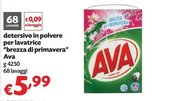 Pam Ava Detersivo In Polvere Per Lavatrice Brezza Di Primavera offerta