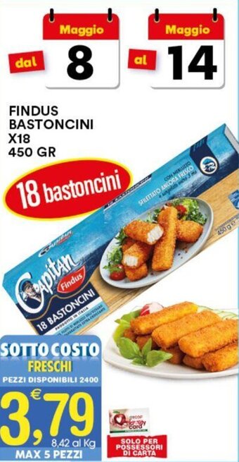 Gecop FINDUS BASTONCINI x18 450 gr offerta