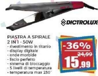 Happy Casa DICTROLUX PIASTRA A SPIRALE 2 IN 1 - 50W offerta
