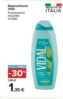 Carrefour Market Vidal Bagnoschiuma offerta