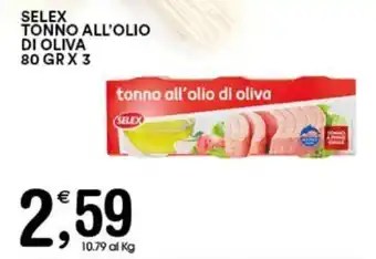 Gecop SELEX TONNO ALL'OLIO DI OLIVA 80 GRX 3 offerta