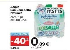 Carrefour Market San Benedetto Acqua Minerale Naturale 500 G(ml) offerta