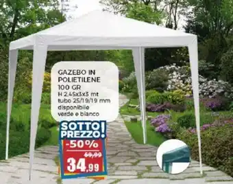Happy Casa GAZEBO IN POLIETILENE H 2,45x3x3 mt offerta