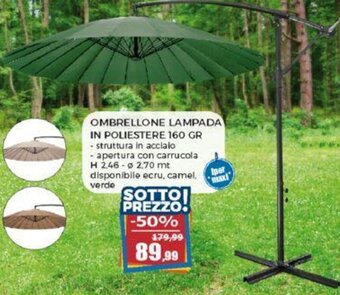Happy Casa OMBRELLONE LAMPADA IN POLIESTERE 160 GR offerta