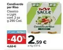 Carrefour Saclà Condiverde Riso Classico Gusto Ricco 580 G(ml) offerta