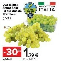 Carrefour Carrefour Uva Bianca Senza Semi Filiera Qualita offerta