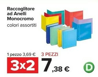 Carrefour Raccoglitore Ad Anelli Monocromo offerta