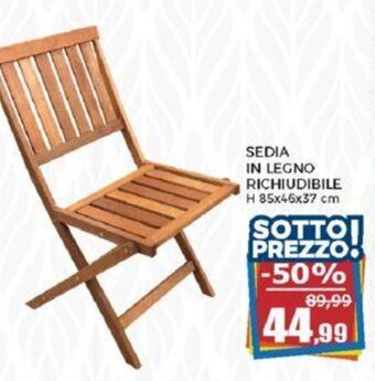 Happy Casa SEDIA IN LEGNO RICHIUDIBILE H 85x46x37 cm offerta