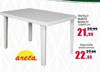 areta TAVOLO MARTE BIANCO 100x67 cm