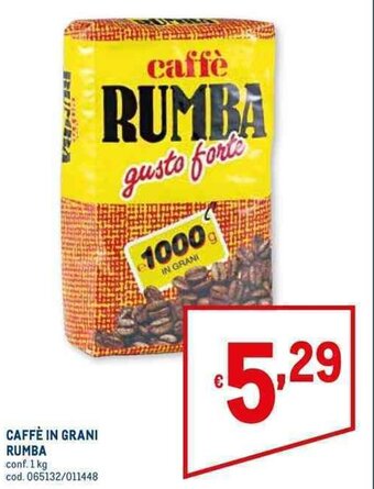 Metro CAFFÈ IN GRANI RUMBA conf. 1 kg offerta
