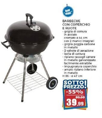 Happy Casa BARBECUE CON COPERCHIO E RUOTE offerta