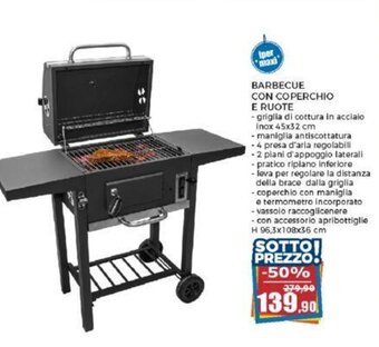 Happy Casa BARBECUE CON COPERCHIO E RUOTE offerta