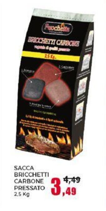 Happy Casa SACCA BRICCHETTI CARBONE PRESSATO 2,5 kg offerta
