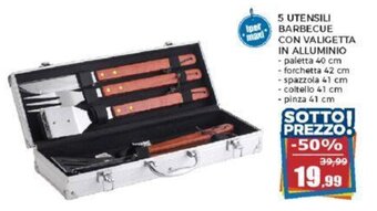Happy Casa 5 UTENSILI BARBECUE CON VALIGETTA IN ALLUMINIO offerta