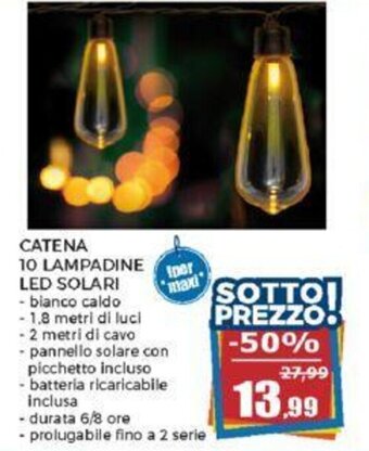Happy Casa CATENA 10 LAMPADINE LED SOLARI offerta