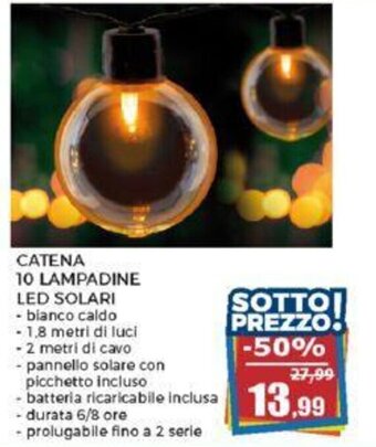 Happy Casa CATENA 10 LAMPADINE LED SOLARI offerta