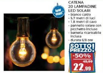 Happy Casa CATENA 20 LAMPADINE LED SOLARI offerta