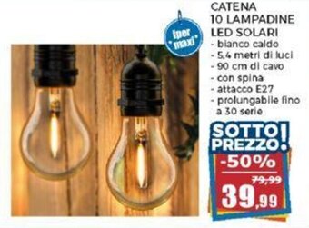 Happy Casa CATENA 10 LAMPADINE LED SOLARI offerta