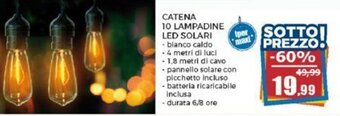 Happy Casa CATENA 10 LAMPADINE LED SOLARI offerta