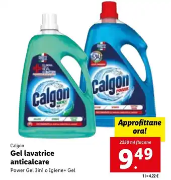 Lidl Calgon Gel lavatrice anticalcare 2250 ml flacone offerta