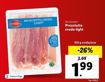 Dal Salumiere Prosciutto crudo light 100 g confezione