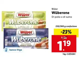 Lidl Wüber Wüberone 230/260 g confezione offerta