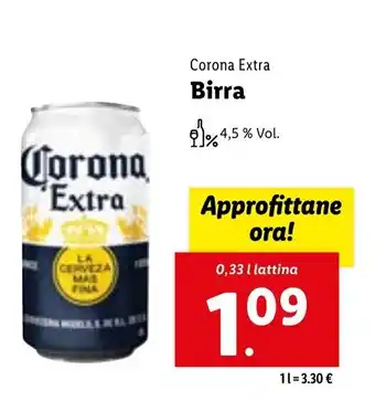 Lidl Corona Extra Birra 0,33 l lattina offerta