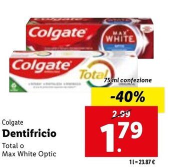 Lidl Colgate Dentifricio 75 ml confezione offerta