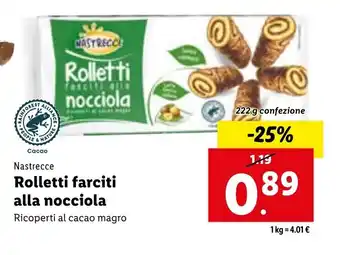 Lidl Nastrecce Rolletti farciti alla nocciola offerta