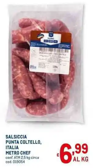 Metro SALSICCIA PUNTA COLTELLO, ITALIA METRO CHEF conf. ATM 2,5 kg circa offerta
