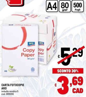 Metro CARTA FOTOCOPIE ARO offerta