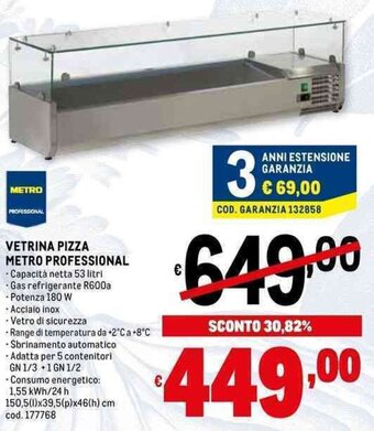 Metro VETRINA PIZZA METRO PROFESSIONAL offerta