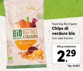 Lidl Snack Day Bio Organic Chips di verdure bio 100 g confezione offerta