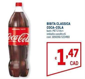 Metro BIBITA CLASSICA COCA-COLA bott. PET 2 litri offerta