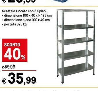 Iper La Grande Scaffale Zincato Con 5 Ripiani offerta