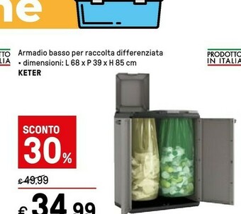Keter Armadio Basso Per Raccolta Differenziata